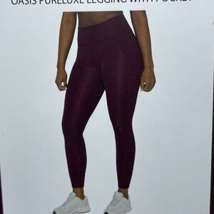 Fabletics Women's L Oasis PureLuxe Legging Dark Red a1801